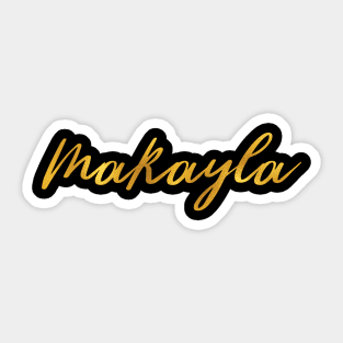 Makayla Name Hand Lettering in Faux Gold Letters Sticker